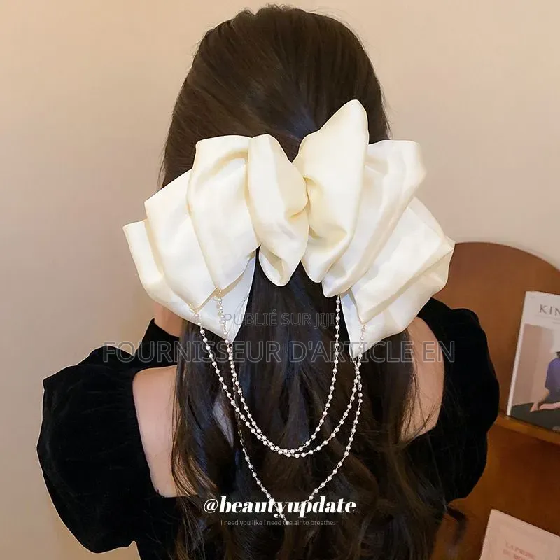 Pince À Cheveux À Ressort — Très Grand Nœud Papillon en Tulle