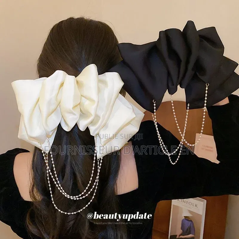 Pince À Cheveux À Ressort — Très Grand Nœud Papillon en Tulle