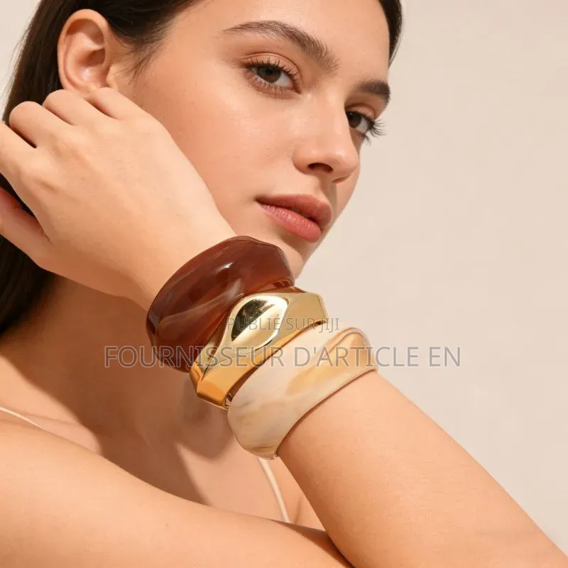 Ensemble De Bracelets en Acrylique Et Résine