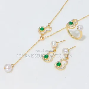 Ensemble De 3 Bijoux,collier, Bague Et Boucles d'Oreilles