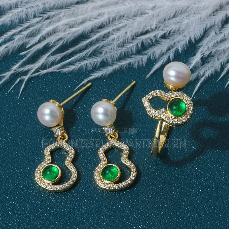 Ensemble De 3 Bijoux,collier, Bague Et Boucles d'Oreilles