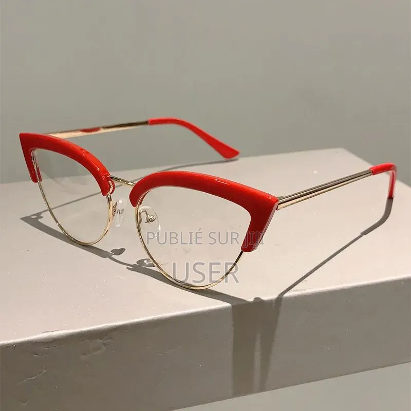 Monture De Lunettes Rétro Œil-De-Chat en Métal