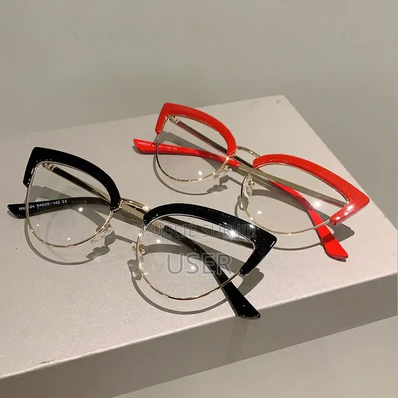 Monture De Lunettes Rétro Œil-De-Chat en Métal
