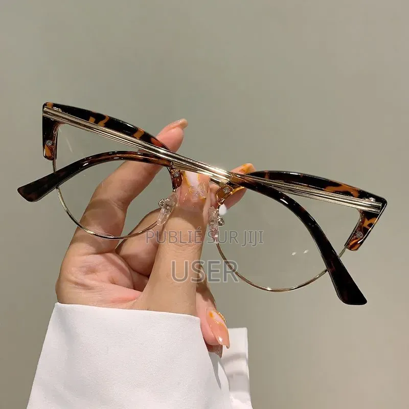 Monture De Lunettes Rétro Œil-De-Chat en Métal