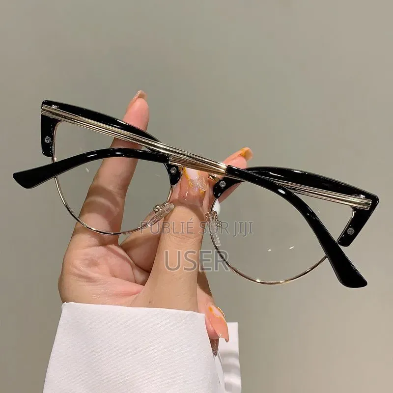 Monture De Lunettes Rétro Œil-De-Chat en Métal