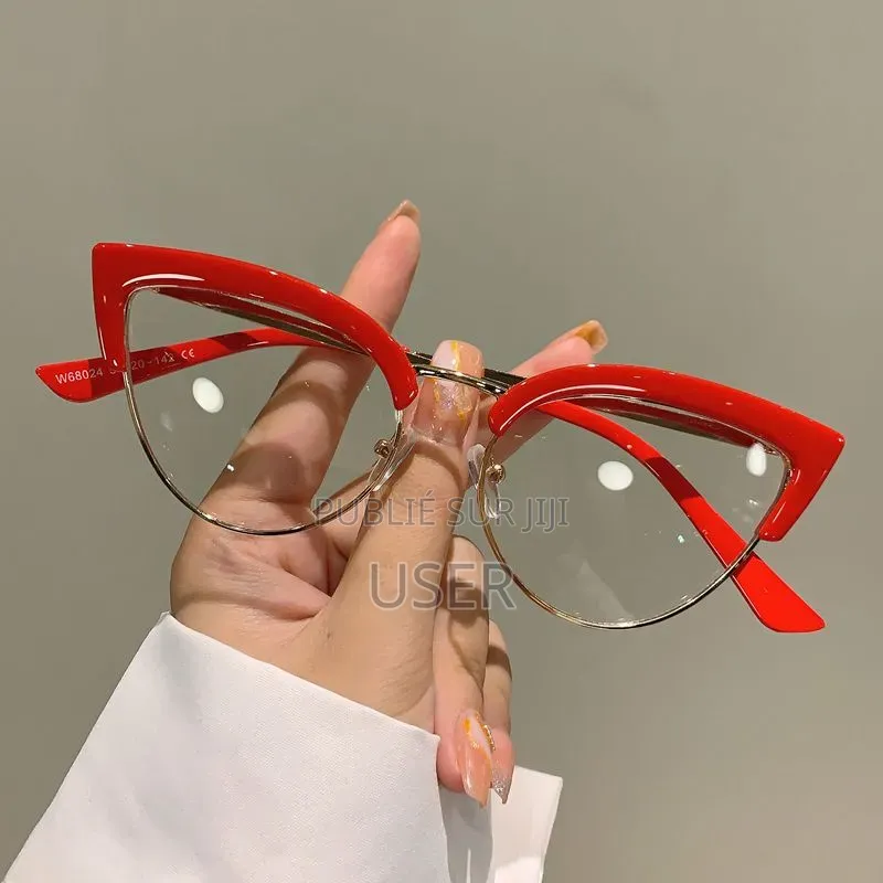 Monture De Lunettes Rétro Œil-De-Chat en Métal