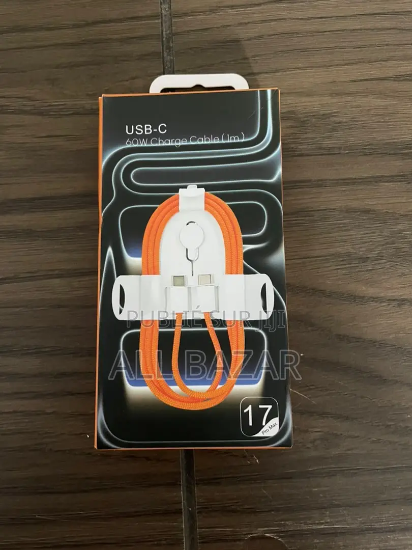 Câble De Charge Rapide USB-C Tressé 60W - 1m - Orange