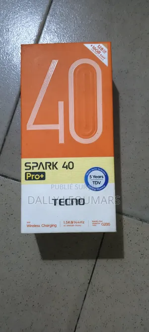 Nouveau Tecno Spark 40 Pro+ 128 GB Noir