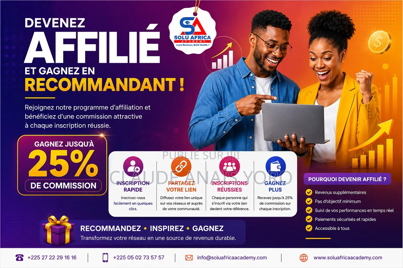 Devenez Affilié Solu Africa Academy Et Gagnez en Recommandant