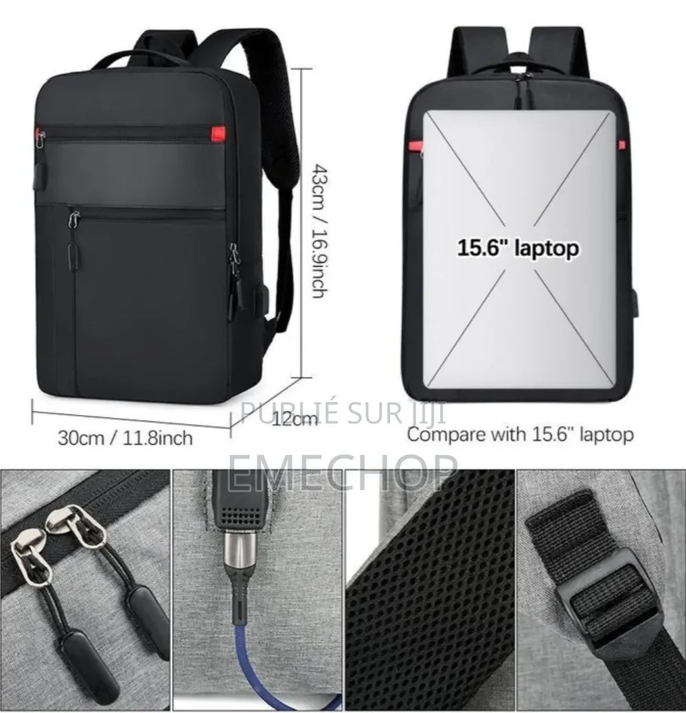 Sac Pour Homme,sac en Tissu Oxford Étanche Avec Des Points Rouge
