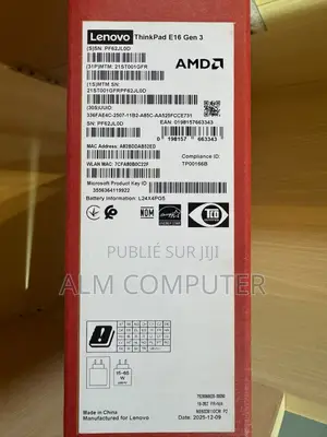 Nouveau Lenovo ThinkPad E16 Gen 3 16GB Intel Core Ultra 5 SSD 512GB