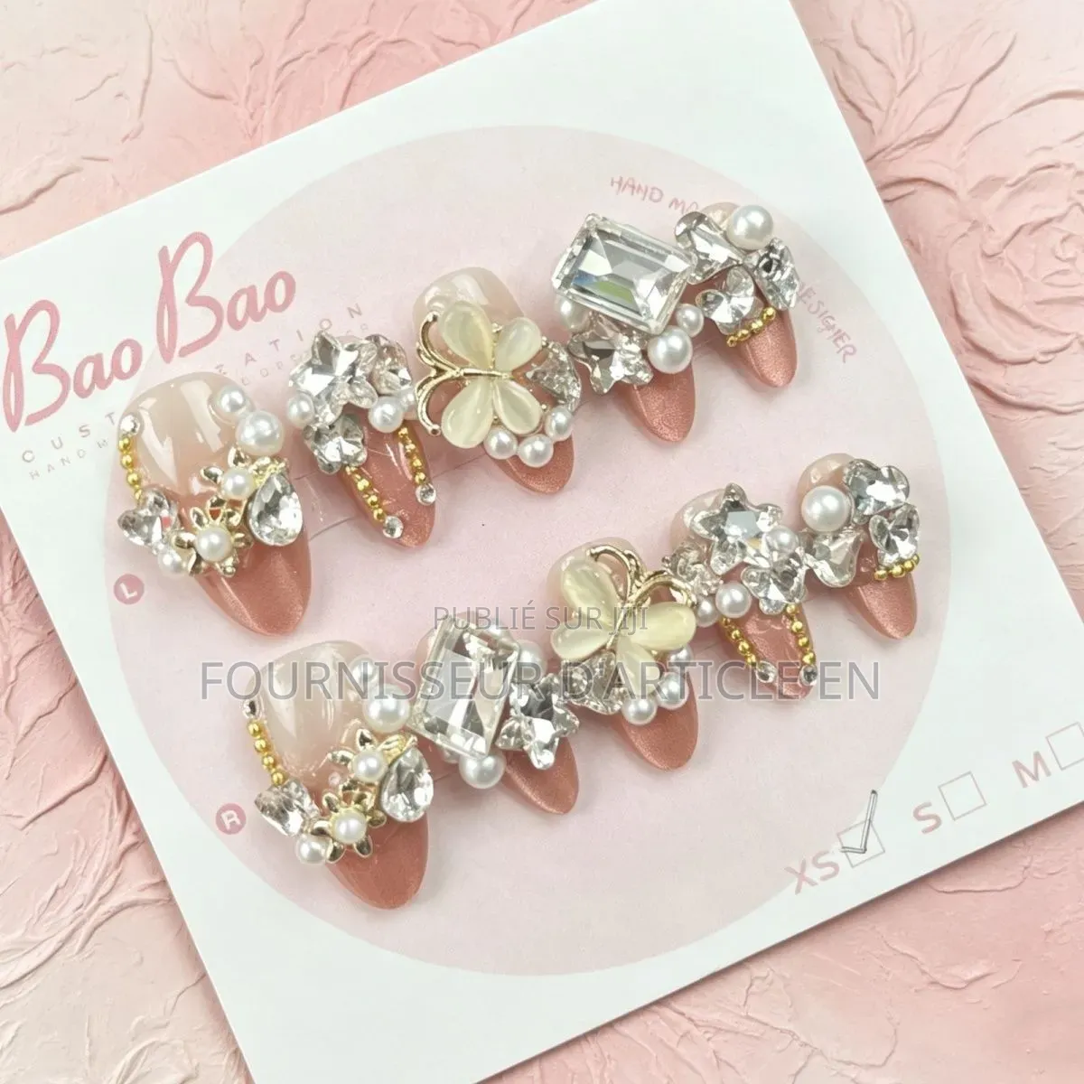 Faux Ongles Papillon en Alliage Et Nacre
