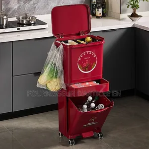Poubelle De Cuisine À Double Compartiment Avec Couvercle
