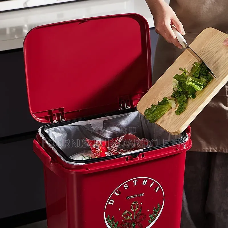 Poubelle De Cuisine À Double Compartiment Avec Couvercle