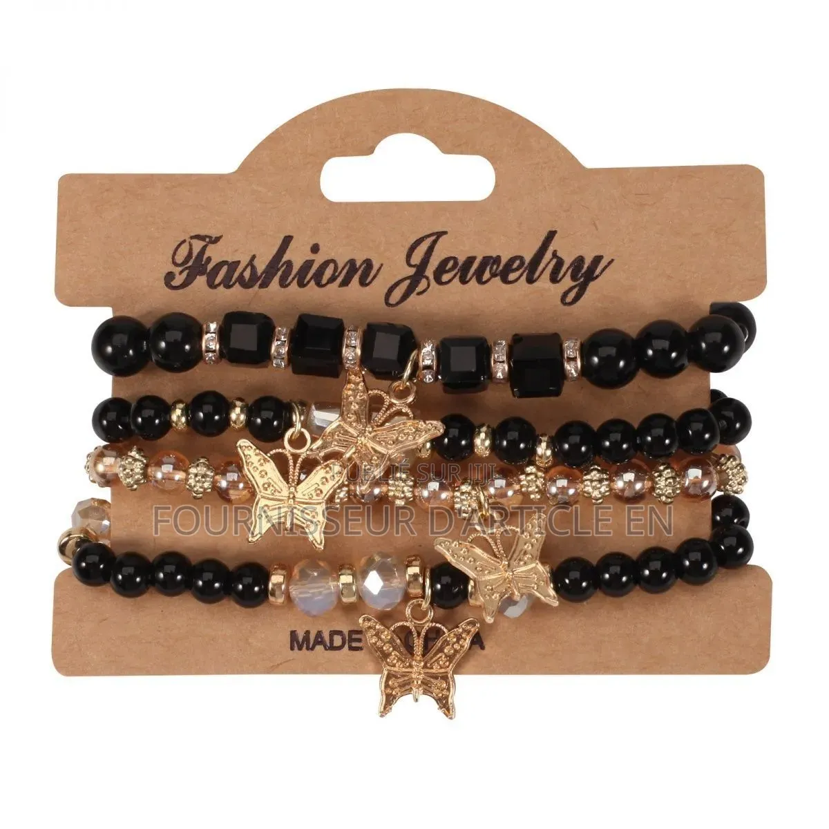 Bracelet Bohème en Cristal Orné De Papillons