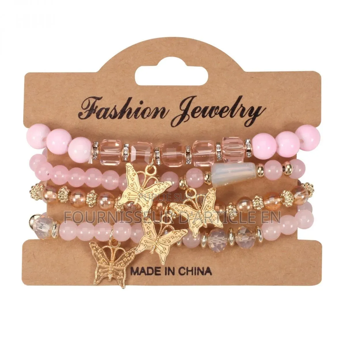 Bracelet Bohème en Cristal Orné De Papillons