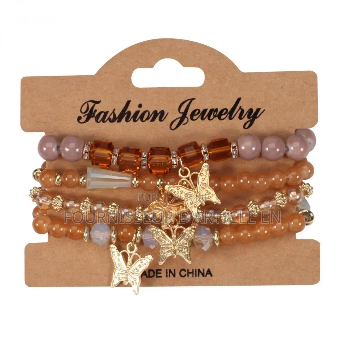 Bracelet Bohème en Cristal Orné De Papillons