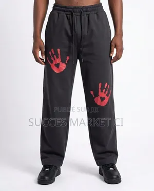 Pantalon Jogging Oversize – Empreintes Rouges–Style Streetwear Urban