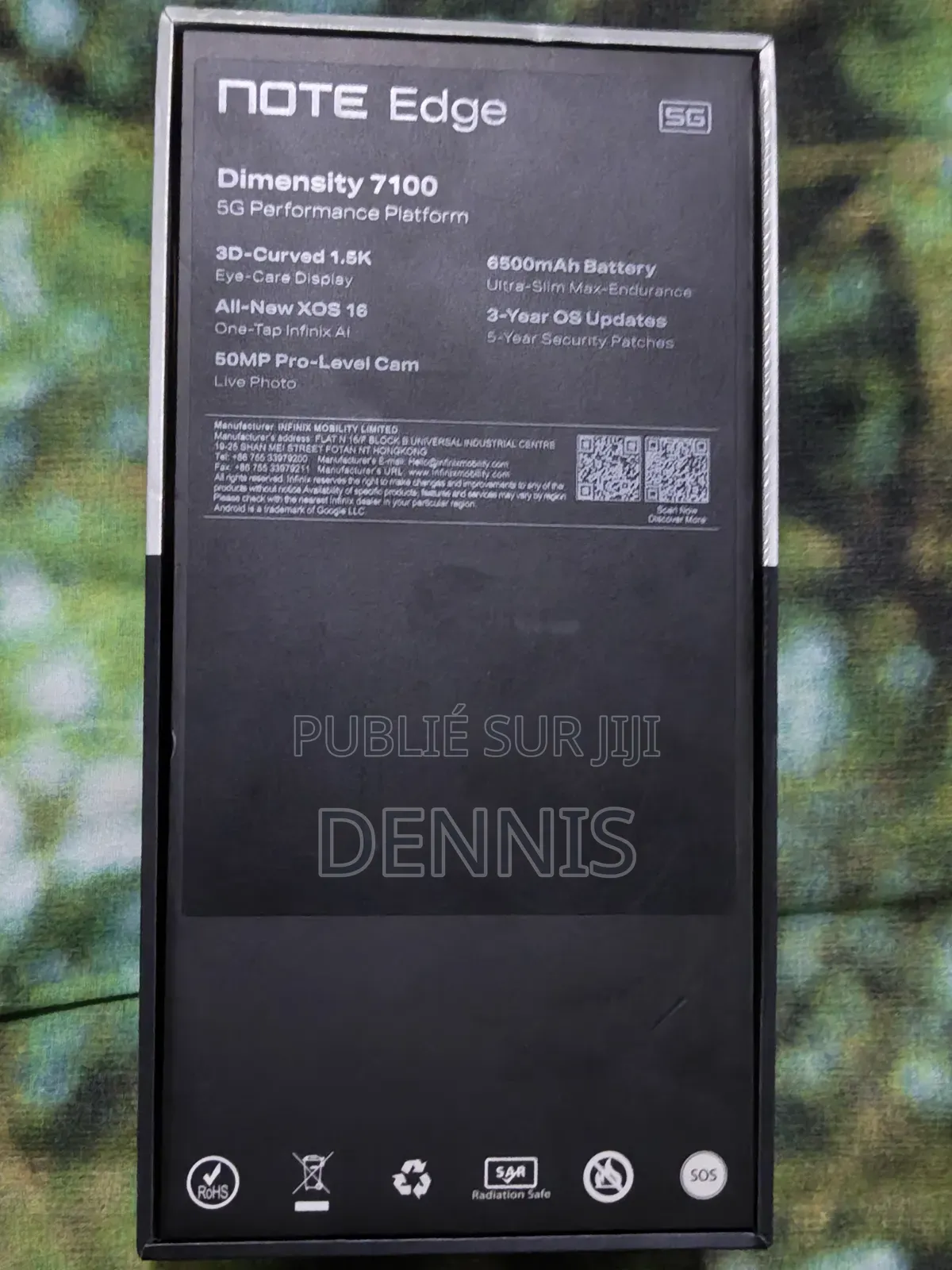 Infinix Note Edge 256 GB Noir