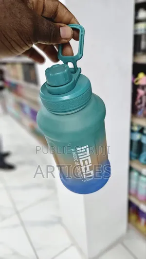 Grande Gourde De Sport Dégradé - 1200 Ml Avec Poignée - Vert Bleu