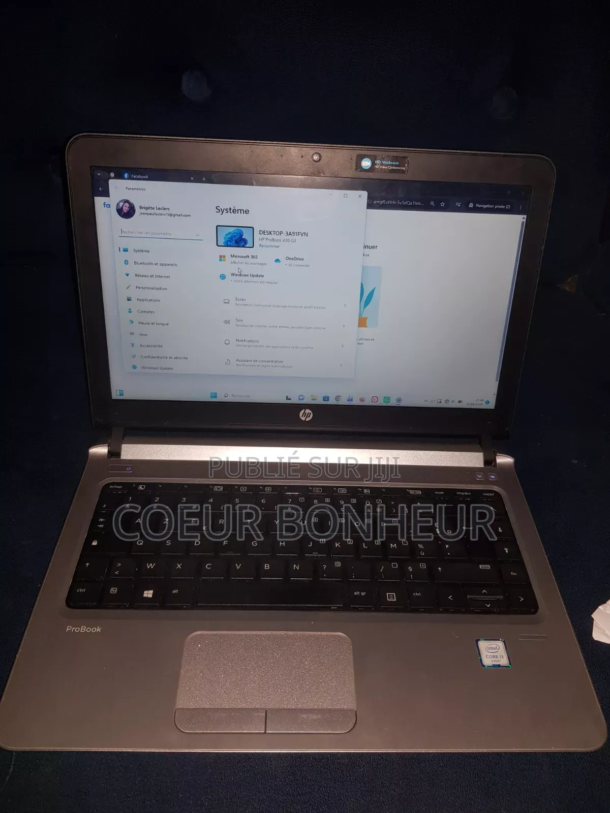Ordinateur portable HP 430 G3 8GB Intel Core i3 HDD 140GB