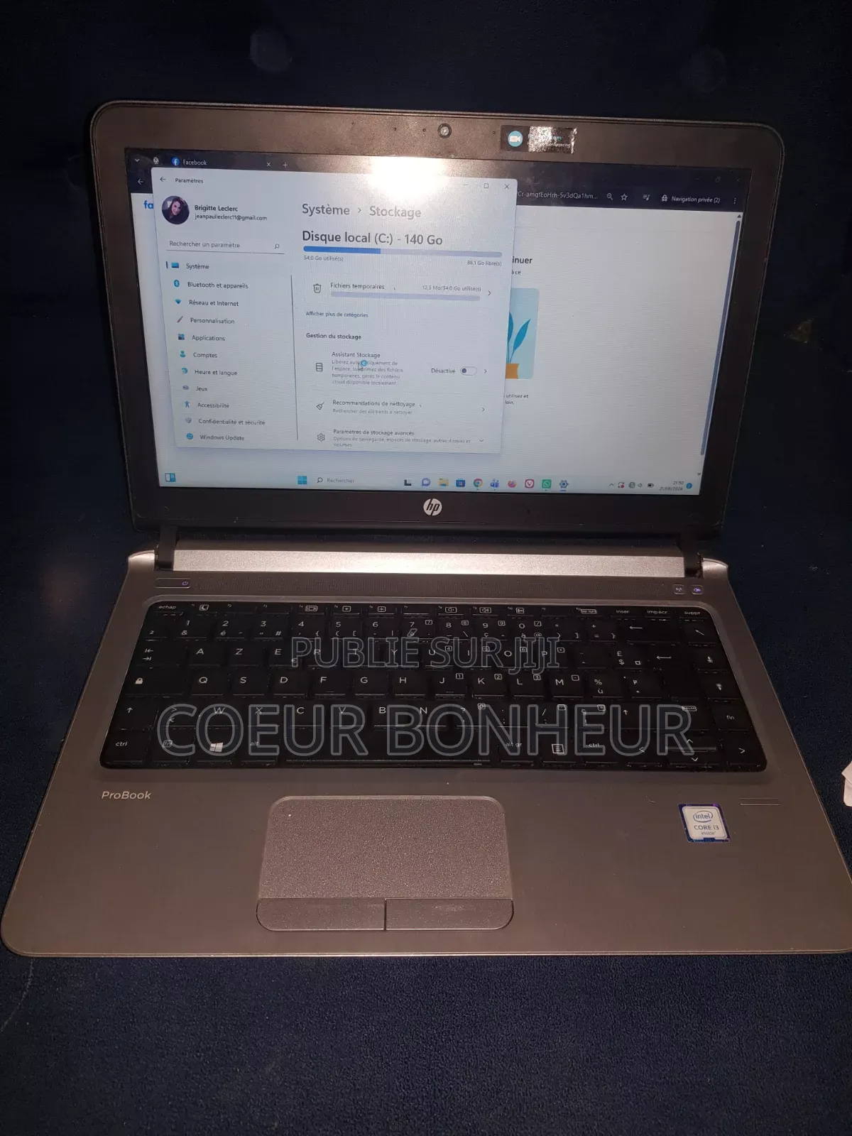 Ordinateur portable HP 430 G3 8GB Intel Core i3 HDD 140GB