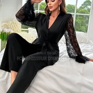 Ensemble Pyjama Évasé en Dentelle Patchwork