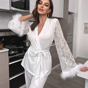 Ensemble Pyjama Évasé en Dentelle Patchwork