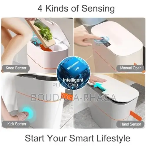 Poubelle Intelligente Rechargeable 16L Pour Chambre Salle De Bain.