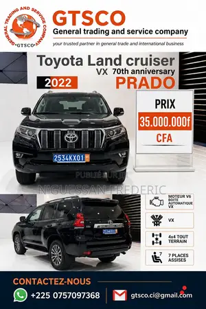 Toyota Land Cruiser Prado 2022 Noir