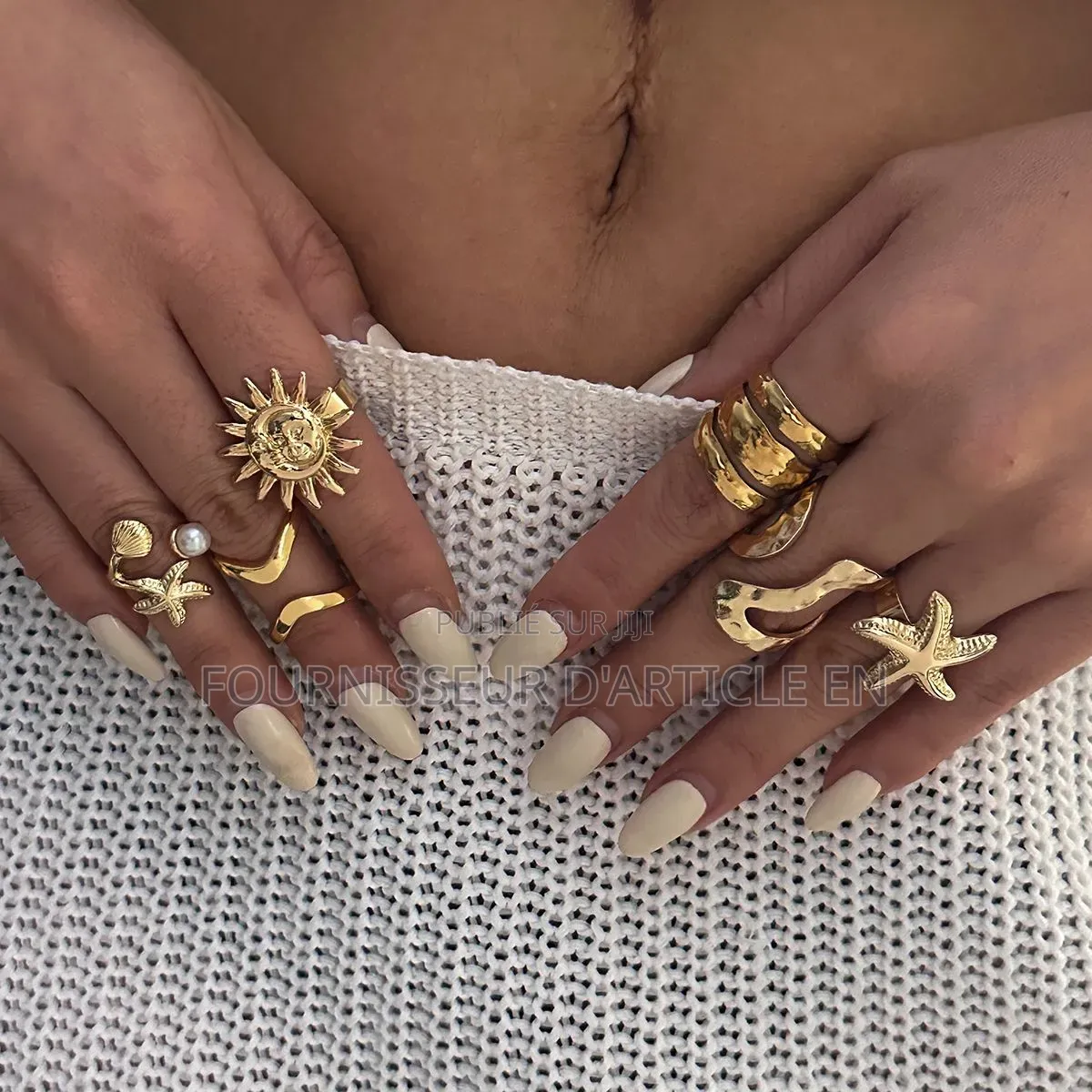 Ensemble De Bague Soleil Et Smiley