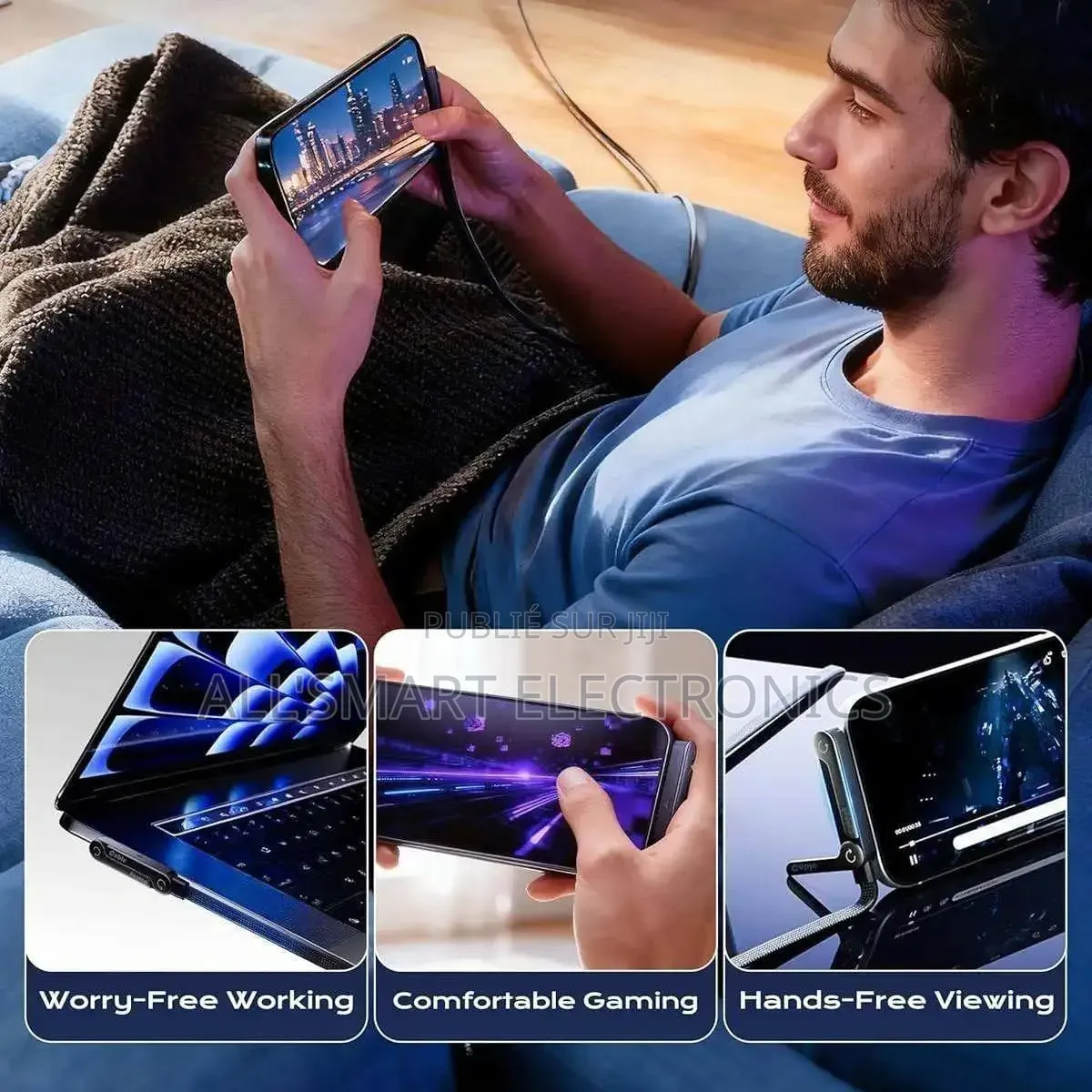 Chargez. Connectez. Posez. Profitez. Le Confort 3-en-1.