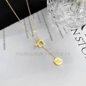 Nouveau Collier Pendentif Rond Porte-Bonheur
