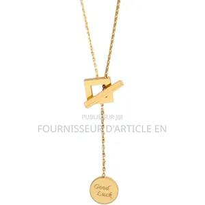 Nouveau Collier Pendentif Rond Porte-Bonheur
