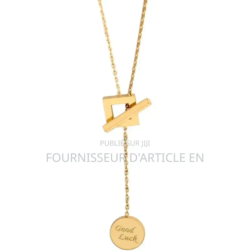 Nouveau Collier Pendentif Rond Porte-Bonheur
