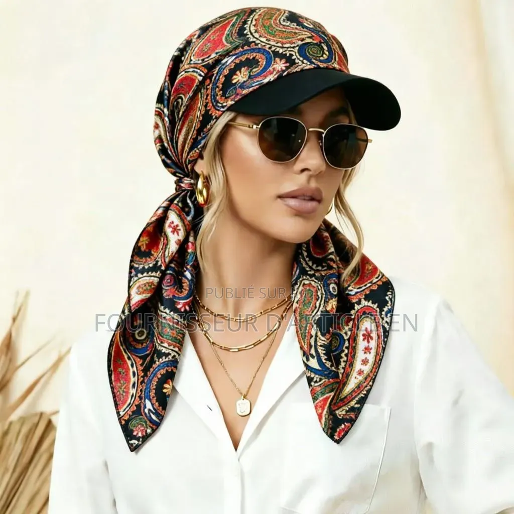 Nouveau Chapeau Imprimé en Tissu Satiné