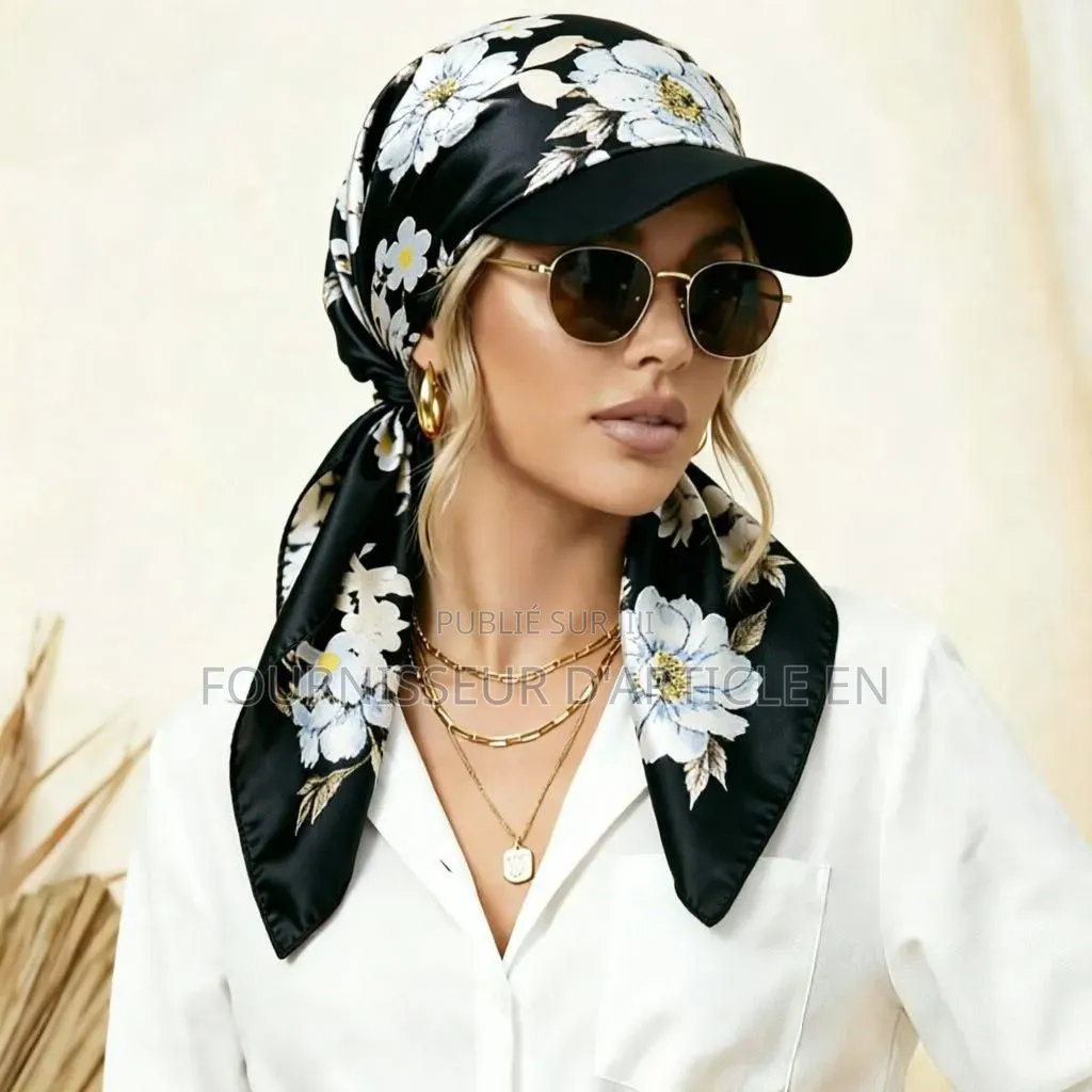 Nouveau Chapeau Imprimé en Tissu Satiné
