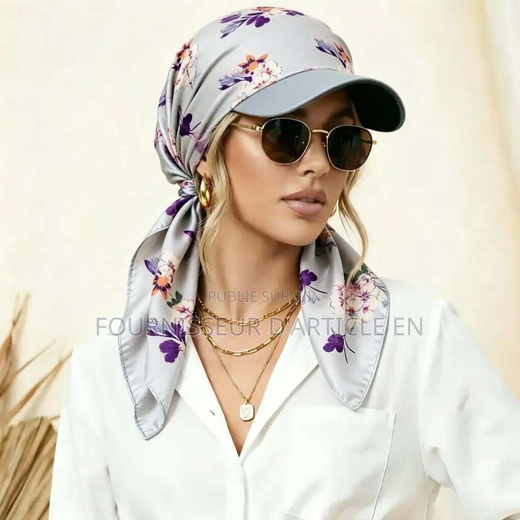 Nouveau Chapeau Imprimé en Tissu Satiné