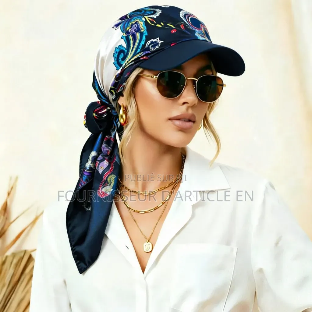 Nouveau Chapeau Imprimé en Tissu Satiné