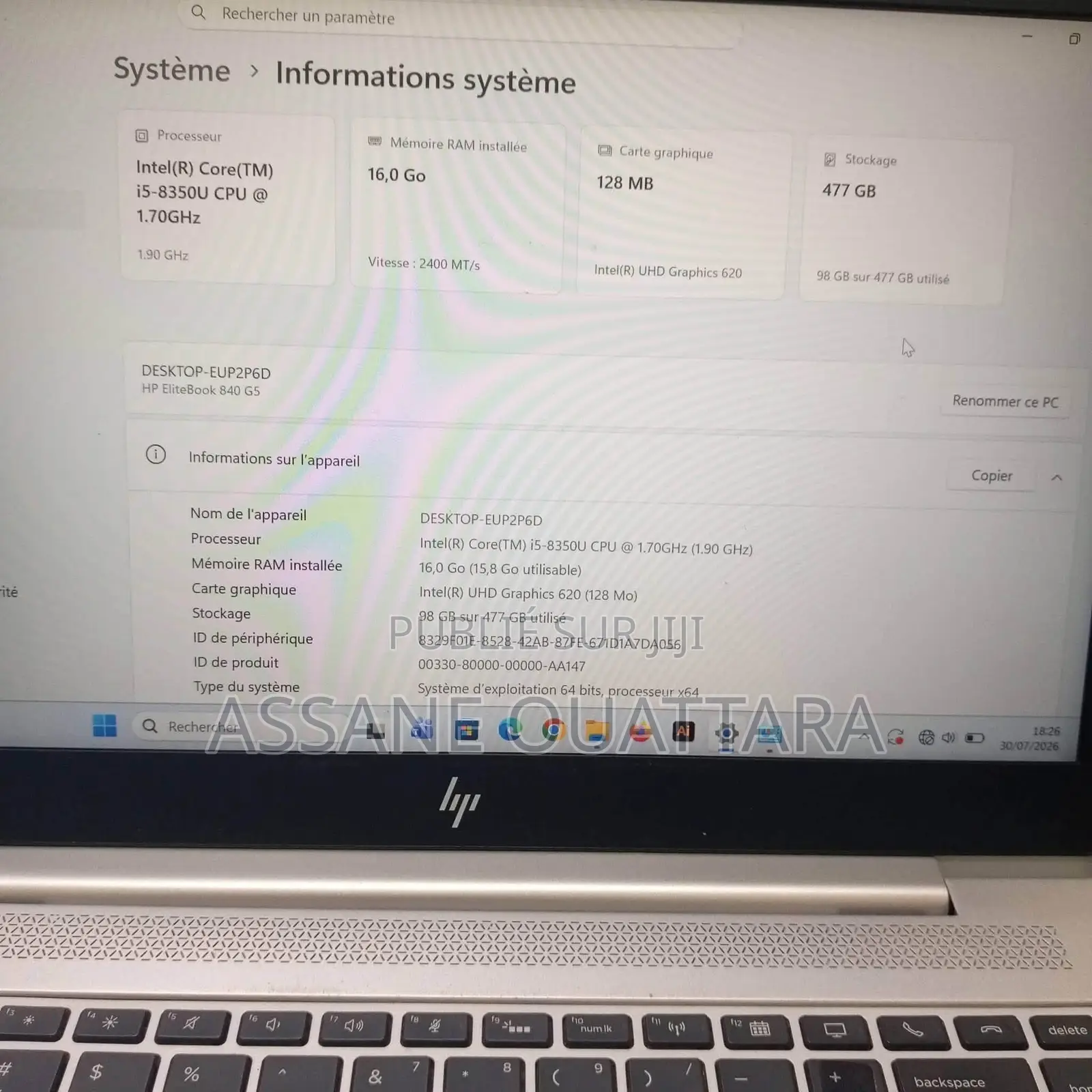 Nouveau HP EliteBook 840 G3 1.5GB Intel Core i9 HDD 1T