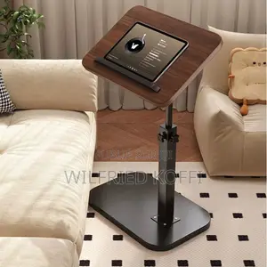 Table D’appoint Réglable en Hauteur Avec Support Tablette –  Bois