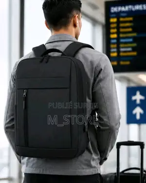 Ensemble Sac À Dos 3-en-1 Noir Avec Port USB (Sac, Sacoche & Pochette)
