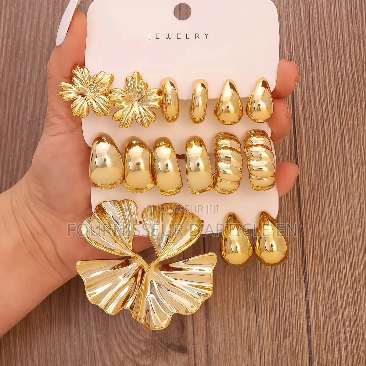 Ensemble De Boucles d'Oreilles en Forme De Feuille De Ginkgo