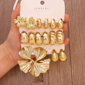Ensemble De Boucles d'Oreilles en Forme De Feuille De Ginkgo