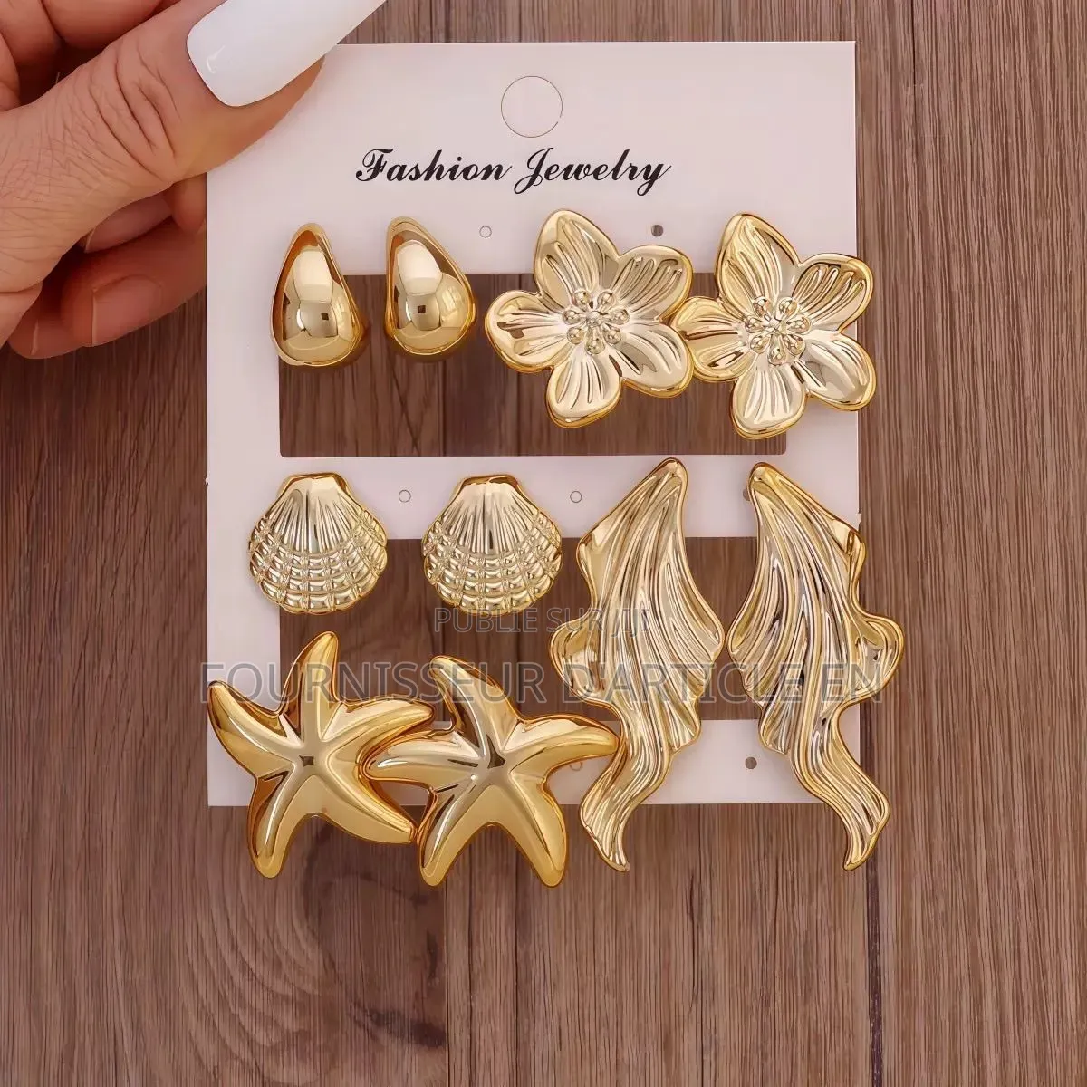 Ensemble De Boucles d'Oreilles en Forme De Feuille De Ginkgo