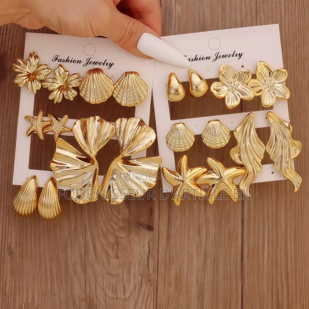 Ensemble De Boucles d'Oreilles en Forme De Feuille De Ginkgo
