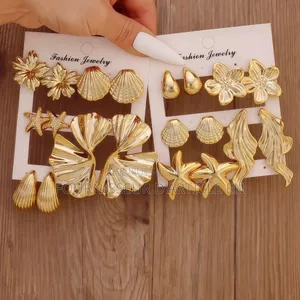 Ensemble De Boucles d'Oreilles en Forme De Feuille De Ginkgo