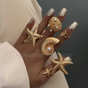 Ensemble De Bagues Unique en Forme De Fleur Ouverte.