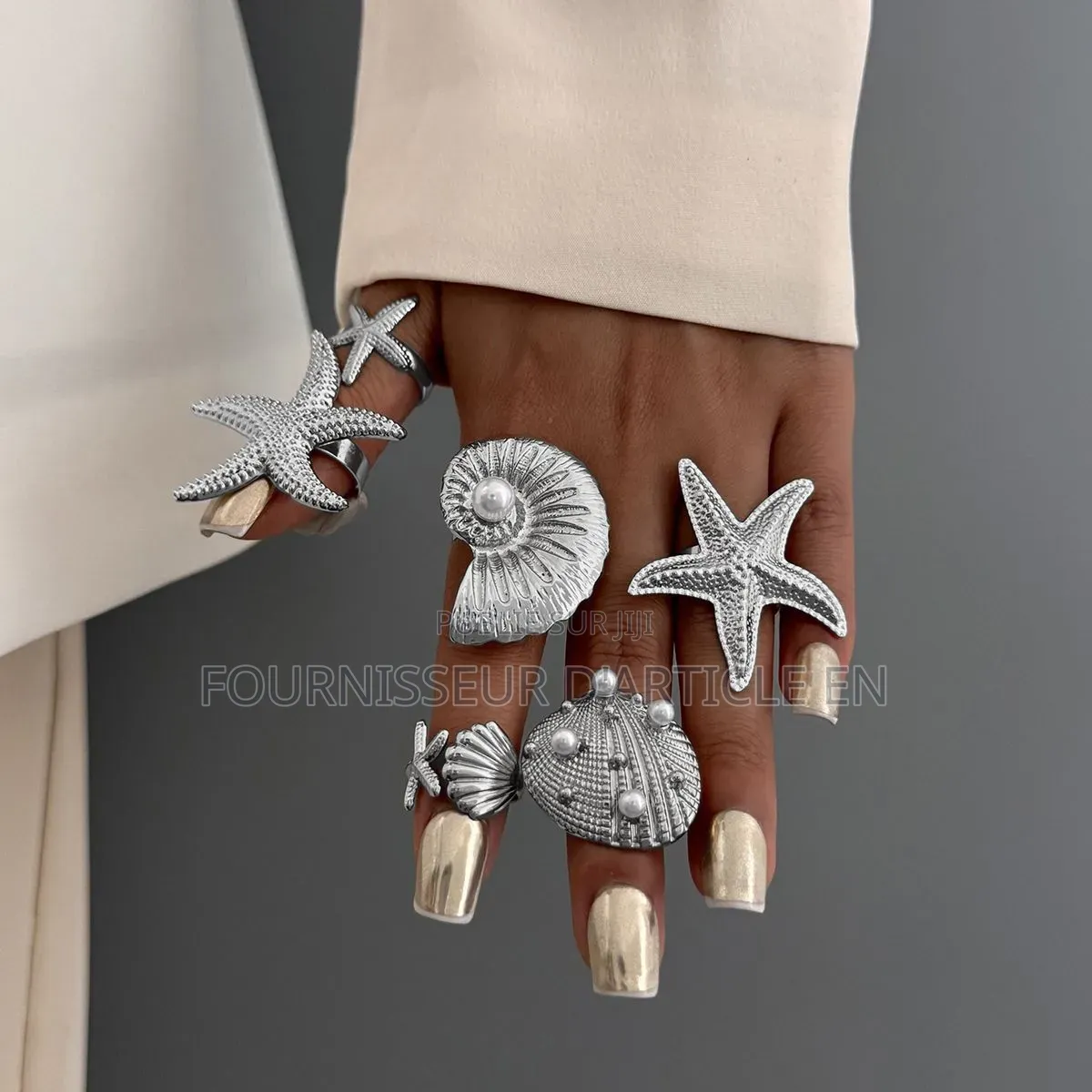 Ensemble De Bagues Unique en Forme De Fleur Ouverte.