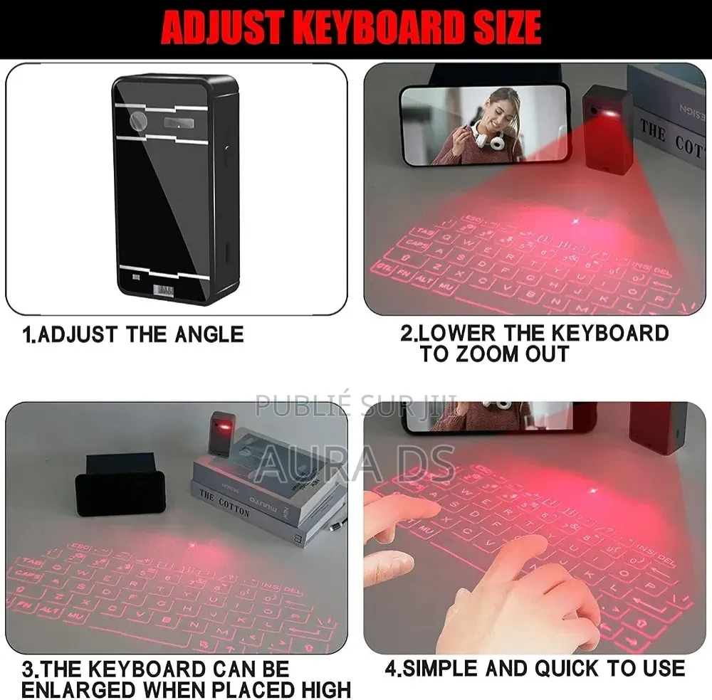 Clavier Laser Virtuel Bluetooth – Projection QWERTY